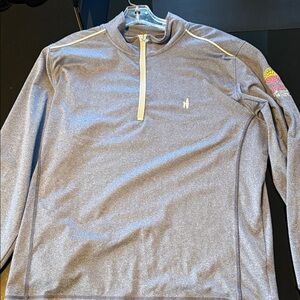 johnnie-O Gray Zip Up Sweater cancer foundation sweater